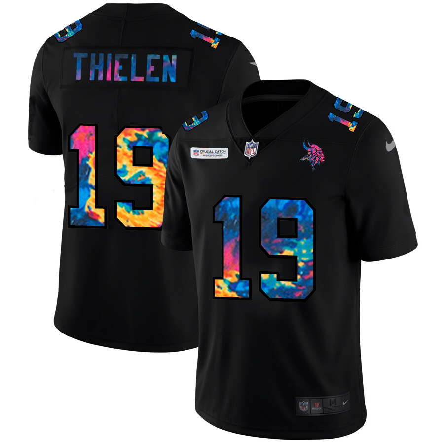 NFL Minnesota Vikings #19 Adam Thielen Men Nike MultiColor Black 2020 Crucial Catch Vapor Untouchable Limited Jersey->miami dolphins->NFL Jersey